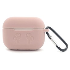 Чохол Airpods Pro 2 силіконовий LOGO 2в1(+ карабін) тех.пак Pink sand