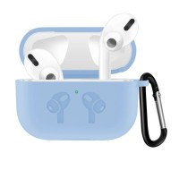 Чохол Airpods Pro 2 силіконовий LOGO 2в1(+ карабін) тех.пак Lilac blue