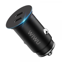 Автомобільний зарядний пристрій Wiwu PC400 Type-C Dual 40W Black