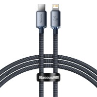 PD кабель Baseus Crystal Shine Series Fast Charging Data Cable Type-C to iP Lightning 20W 2m Black CAJY000301