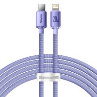 PD кабель Baseus Crystal Shine Series Fast Charging Data Cable Type-C to iP Lightning 20W 2m Purple CAJY000305