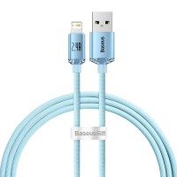 USB кабель Baseus Crystal Shine Series Fast Charging Data Cable USB to iP Lightning 2.4A 1.2m Sky Blue CAJY001103