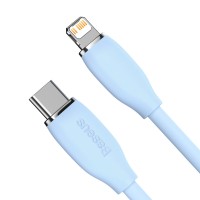 USB PD кабель Baseus Jelly Liquid Silica Gel Fast Charging Type-C to iP 20W 1.2m Blue (CAGD020003)