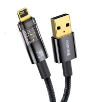 USB кабель Baseus Explorer Series Auto Power-Off USB to Lightning 2.4A 1m Black (CATS000401)