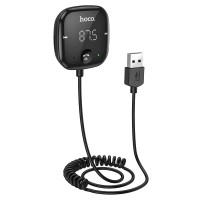 FM - трансмітер HOCO E65 Unity car BT FM transmitter BT5.0 FM AUX TF Black