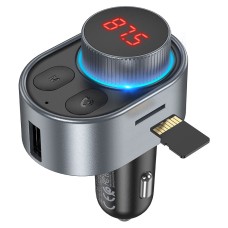FM - трансмітер HOCO E72 Alegria car BT FM transmitter 1USB/1PD/QC/PD30W/BT5.0 Grey