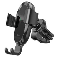 Автомобільний тримач із бездротовою зарядкою Hoco CA105 Guide three-axis linkage wireless 15W Black
