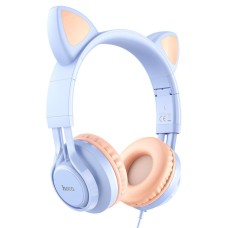 Дротові навушники Hoco W36 Cat ear headphones with mic Dream Blue