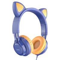 Дротові навушники Hoco W36 Cat ear headphones with mic Midnight Blue