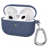 Чохол Airpods Pro 2 Case (Simple with carabine) Midnight Blue