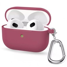 Чохол Airpods Pro 2 Case (Simple with carabine) Rose Red