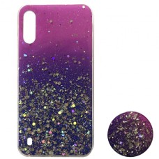 Силікон блискітки+popsoket для Samsung M10 (M105) pink blue