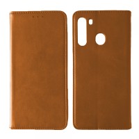 Чохол книжка Black TPU Magnet для Samsung A21 (A215) Brown