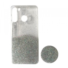 Силікон Fashion popsoket для Samsung A21 (A215) silver