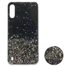 Силікон блискітки+popsoket для Samsung M10 (M105) black