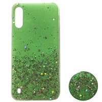 Силікон блискітки+popsoket для Samsung M10 (M105) green