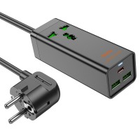 Мережевий подовжувач фільтр HOCO AC9A Talent PD30W (1C2A with 1 socket) desktop charger (EU) Black