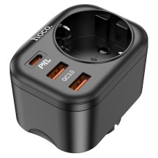 Мережевий зарядний пристрій HOCO NS3 Multifunctional socket 4000W/3A Чорний