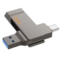 Флеш накопичувач USB-A / C HOCO UD15 Clever USB3.2 Type-C 256GB Gray