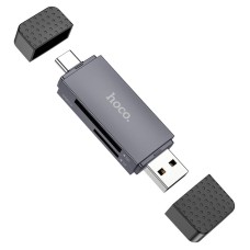 Кардрідер HOCO HB45 Spirit 2в1 SD/TF USB/Type-C 2.0 card reader Grey