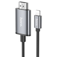 Кабель HOCO UA27 HD on-screen cable Lightning to HDTV (HDMI) 4K 2m Metal-grey