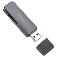 Кардрідер HOCO HB45 Spirit 2в1 SD/TF USB 3.0 card reader Grey