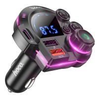 FM - трансмітер Hoco DFM01 Legend with Bluetooth transmitter 2USB Type-C PD QC 38W Black
