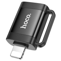 Перехідник HOCO UA31A Lightning male to USB female OTG adapter Black
