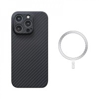 Чохол Carbon case with Magsafe для iPhone 16 Pro Black/Grey