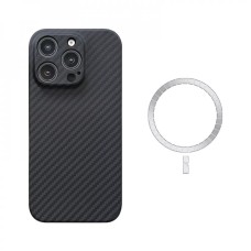Чохол Carbon case with Magsafe для iPhone 16 Pro Black/Grey