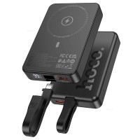 Повербанк портативний акумулятор Power bank Hoco Q24 Elegant MagSafe магнітний 22.5W 10000 mAh Black