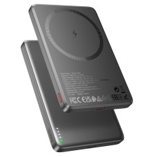 Повербанк портативний акумулятор Power bank Hoco Q26 Joy MagSafe магнітний 20W 5000 mAh Metal Gray