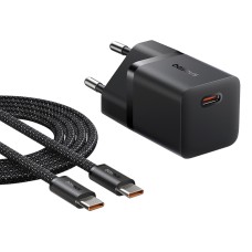 Мережевий зарядний пристрій Baseus GaN5 Fast Charger (mini) Cable Type-C to Type-C 25W Black P10110909113-01