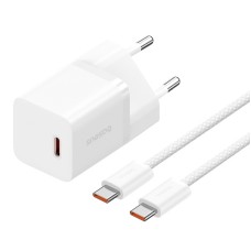 Мережевий зарядний пристрій Baseus GaN5 Fast Charger (mini) Cable Type-C to Type-C 30W White P10110902213-00