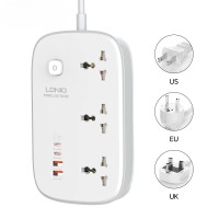 Подовжувач мережевий фільтр LDNIO SC3416 2USB/2Type-C 3Sockets QC/PD 65W/5A 2m EU Plug white