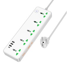 Подовжувач мережевий фільтр Hoco AC13A Talento 5-position socket 3USB/Type-C 10A White