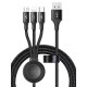 Кабель BASEUS Combo Micro USB / Lightning / Type-C / Apple Watch Star Ring Series 1.2M 3.5A grey CA1T4-I0G