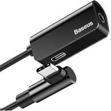 Перехідник BASEUS L53 Type-C to 3,5 mm Aux Macbook support PD 18W black CATL53-01