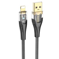 PD Кабель HOCO U121 Gold standard Transparent Discovery Edition USB Lightning 1,2m. Black