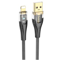 PD Кабель HOCO U121 Gold standard Transparent Discovery Edition USB Lightning 1,2m. Black