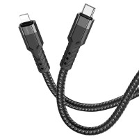 PD Кабель HOCO U110 PD charging data cable for Type-C Lightning PD20W 1,2m. Black