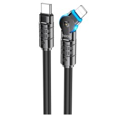 PD Кабель HOCO U118 Triumph PD rotating charging data cable Type-C Lightning Black