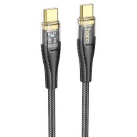 Кабель HOCO U121 Gold standard Transparent Discovery Edition Type-C to Type-C 60W 3A 1.2m Black