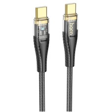 Кабель HOCO U121 Gold standard Transparent Discovery Edition Type-C to Type-C 60W 3A 1.2m Black