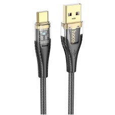 Кабель HOCO U121 Gold standard Transparent Discovery Edition USB to Type-C 3A 1.2m Black