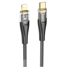 PD Кабель HOCO U121 Gold standard Transparent Discovery Edition Type-C Lightning 1,2m. Black