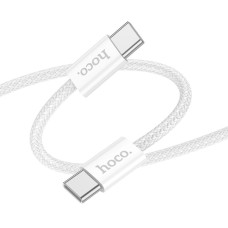 Кабель HOCO X104 Source charging data cable Type-C to Type-C 60W 3A 1m White