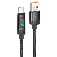 Кабель HOCO U126 Lantern charging data cable USB to Type-C 5A 1.2m Black
