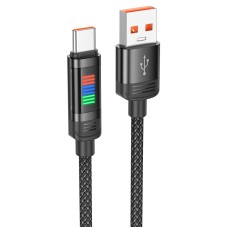 Кабель HOCO U126 Lantern charging data cable USB to Type-C 5A 1.2m Black