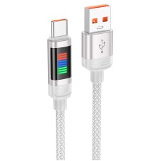 Кабель HOCO U126 Lantern charging data cable USB to Type-C 5A 1.2m Grey